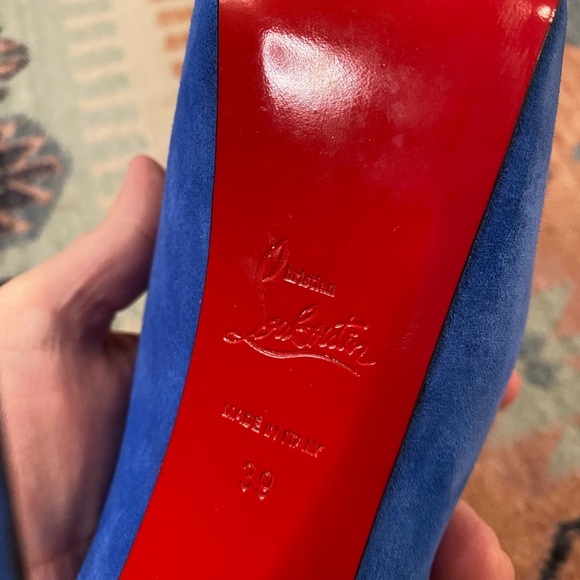 💎 EUC! Christian Louboutin Highness 160 Veau Velours Blue - Picture 4 of 9